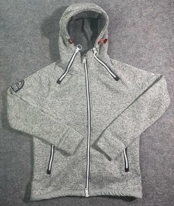 Superdry Hoodie Mens XL Gray Storm Double Zip Funnel Neck Outdoor Trek Hiking - Imagen 1 de 12