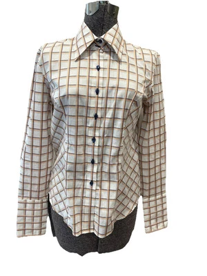 Tommy Hilfiger Ladies 1980s Androgeny Style Button Down Shirt Long Slv Sz 8 VTG - Image 1 of 4