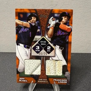 Reliquia Topps Francisco Lindor/Jeff McNeil Rounding the Bases 2025/25 #RTBD-ML  - Imagen 1 de 2