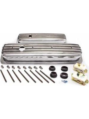 RPC Short Nostalgic Alloy, Polished Finned Valve Covers, With Breather (R6196) - Image 1 of 4