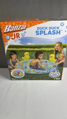 Banzai Jr Duck Duck Splash Inflatable Kiddie Splash Pad Mat + 15 Duckies. - NEW - Image 1 of 3
