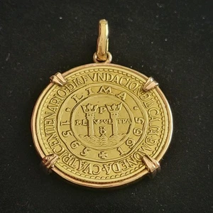 1965 UN SOL DE ORO PERU COMMEMORATIVE COIN PENDANT. - Picture 1 of 2