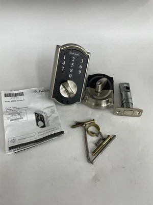 Schlage BE375 CAM 619 Touch Camelot Deadbolt, Electronic Keyless Entry Lock, - Image 1 of 4