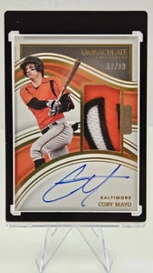 2023 Coby Mayo Panini Immaculate /99 RC Patch On Card Auto W/One Touch《Pristine》 - Bild 1 von 5