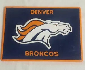 Denver Broncos Blue Orange 3D Wooden Sign Mancave NFL Broncos Fan Display USED  - Picture 1 of 8