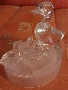 Vintage Kristallfigur, Bleikristall Ente 🦆 mit 2 Jungtieren - Bild 1 von 5