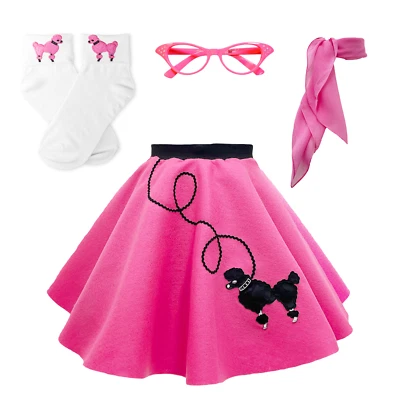 Hip Hop Tienda Años 50 4 piezas Niñas Caniche Falda Conjunto Halloween o Baile Disfraz Foto 1 de 3