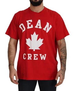DSQUARED2 T-shirt Red Printed Cotton Short Sleeves Crewneck IT48/US38/M 360usd - Picture 1 of 11