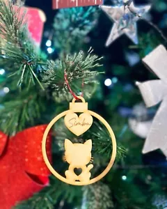 PERSONALISED CAT CHRISTMAS ORNAMENT | HANGER | DOCORATION | XMAS | CUSTOM | PLYW - Bild 1 von 1