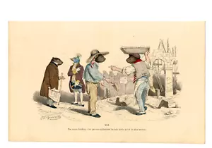 30. Gravur Karikatur signiert Grandville. " Die Metamorphosen des Tages, 1869 " - Bild 1 von 2