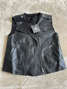 Nu Denmark Vest Size Small Ima Faux Leather Sleeveless Brand New Tags No Belt - Picture 1 of 13