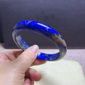 Inner Diameter 64.5mm Natural Lapis Lazuli Gemstone Crystal Bangle Bracelet AAA - Picture 1 of 6