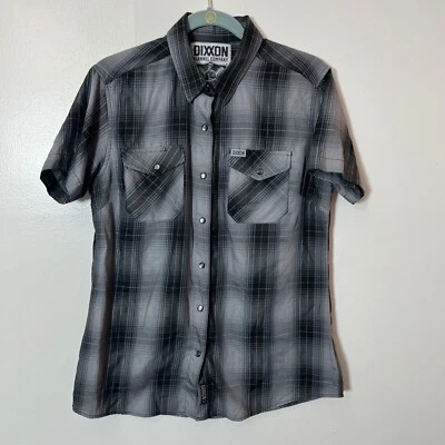 Dixxon Nation Mujer Bambú Manga Corta Talla Grande Gris Cuadros Foto 1 de 4