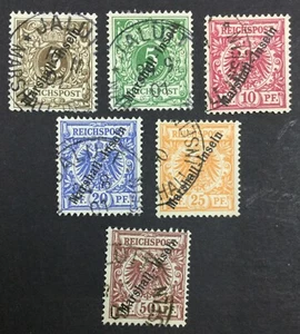 MOMEN: GERMAN COLONIES MARSHALL SC #7-12 1899-1900 USED LOT #62318 - Picture 1 of 2