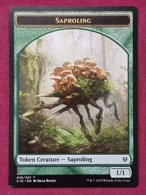 Magic The Gathering COMMANDER 2016 C16 SAPROLING SAPROLING token card MTG - Image 1 of 2