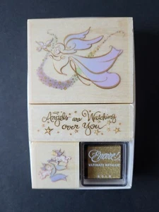 PSX Guardian Angel Cherub Rubber Stamp Set Angels Are Watching Over You 2000 - Picture 1 of 13