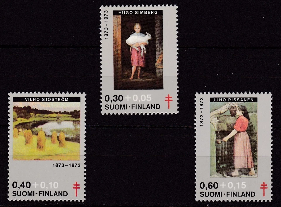 FINLAND #B197-B199 MNH PAINTING BY HUGO SIMBERG, V. SJOSTROM & JUHO RISSANEN - Image 1 of 1