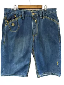 Pantalones Cortos de Denim Coogi Para Hombre Talla 38 Índigo con Auténtico Bordado Ornamentado De Colección - Imagen 1 de 8