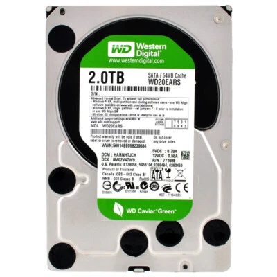 Westren Digital 2TB WD20EARS Sata II 64MB 5400U/min Hot Swap 3,5 Zoll - Bild 1 von 4