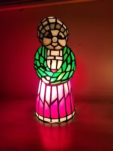 Vintage MCM selten Meyda Tiffany 69864 grün 10" - Mrs. Claus Akzentlampe WEIHNACHTEN - Bild 1 von 18