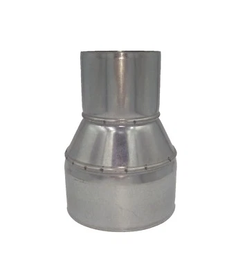 Galvanised Steel Reducer Duct Pipe Metal Connector Adaptor Chimney Flue Liner - Image 1 of 2