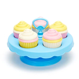 Juego de comida Green Toys Cupcakes Play con soporte de exhibición juguete ecológico sin BPA - Imagen 1 de 5