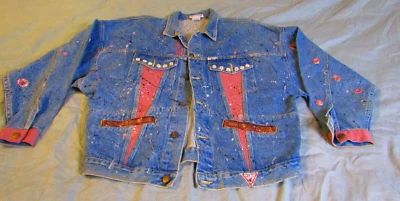 Chaqueta vaquera Georges Marciano GUESS vintage años 80 lavado ácido manga murciélago recortada Foto 1 de 4