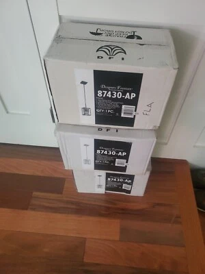 Lot Of 3 !! Designers Fountain 87430 Aged Platinum Linares 1-Light Mini Pendant - Image 1 of 4