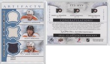 2012-13 Artifacts Tundra Trios Jerseys Blue James van Riemsdyk Scott Hartnell