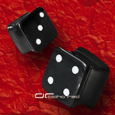 »»» ACRYL DICE PLUG OHRPIERCING WÜRFEL 3-16 mm schwarz oder weiß 1689 - Bild 1 von 4
