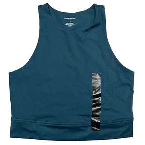 NWT BANANA REPUBLIC Activewear Crop Top SMALL Teal Blue Breathable Compression - Picture 1 of 5