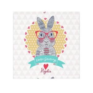 Hipster Bunny Face Towel, Easter Decoration, Kitchen Towel, Gift for Kids, Funny - Picture 1 of 5