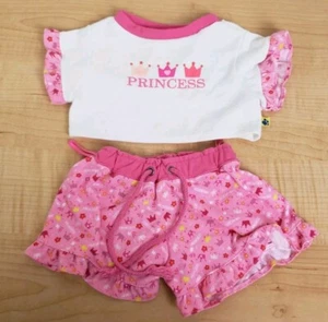 Conjunto de pijama Build A Bear rosa blanco princesa corona pijamas ropa de peluche conjunto-leer - Imagen 1 de 8