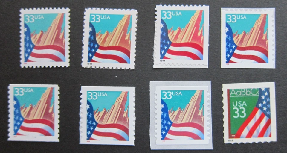 US, #3277-83 Flag over City 1999 full set, 8v, MNH - Image 1 of 1