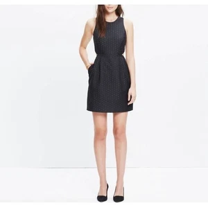 Madewell Black Metallic Accent Cut-out Sleeveless Mini Dress with Pockets size 6 - Picture 1 of 10