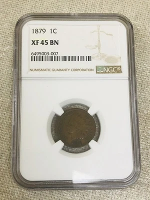 1879 1C  INDIAN HEAD CENT NGC XF 45 BN - Image 1 of 4