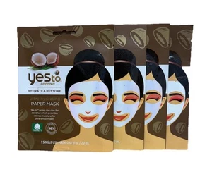 Yes To Coconut Hydrate & Restore Ultra Hydrating Paper Mask - 4 Pack - Picture 1 of 2