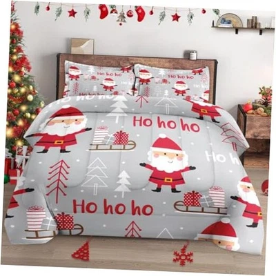 Juego de Edredón Tamaño con 2 Fundas de Almohada, Lindo Navidad Papá Noel Completo Navidad 11 Foto 1 de 4