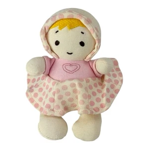Gund Baby Naturally Girl bambola peluche sonaglio Lovey rosa pois cuore morbido biondo 6" - Foto 1 di 6