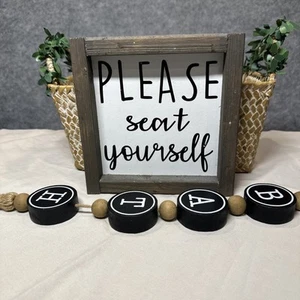 Farmhouse Decor Gift Basket (Includes Basket, Bath Sign & Wall Art) - Picture 1 of 18