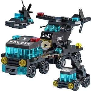 Spezial Polizei Abschleppwagen Flugzeuge Auto Minilader Oldtimer Modellbau 6 in 1 - Bild 1 von 2