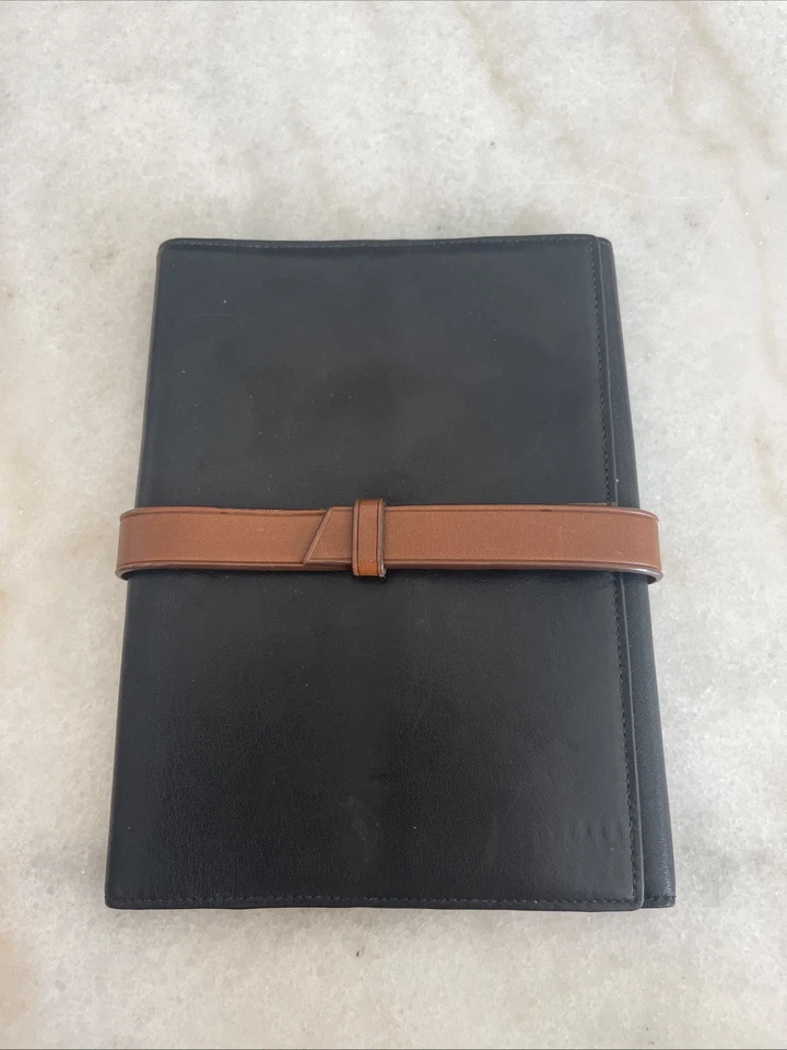 Diario de cuero Coach recargable negro marrón vintage *raro* vintage  Foto 1 de 4