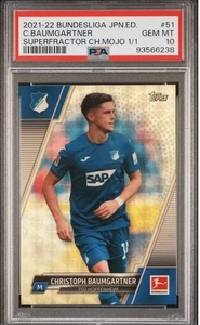 2021-22 Topps Chrome Bundesliga Superfractor Baumgartner 1/1 PSA 10 SSP! - Picture 1 of 2