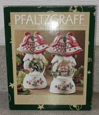 Набор солонок и перечниц Pfaltzgraff Winterberry Snow Globe с коробкой бесплатная доставка - Изображение 1 из 4