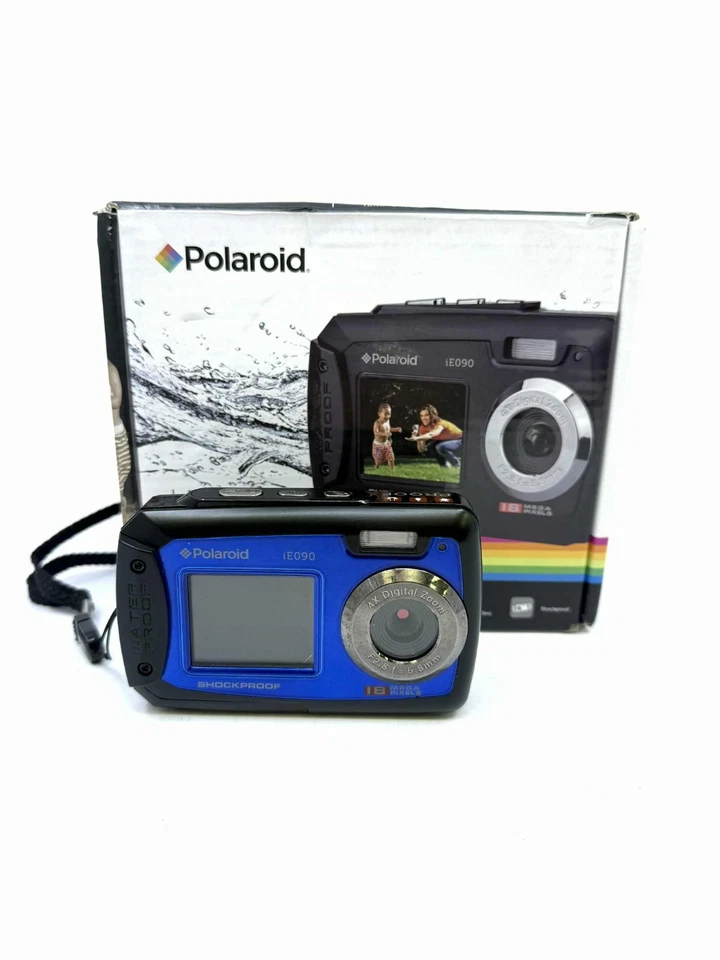 Polaroid iE090 Waterproof Digital Camera 18.0 MP Blue/Black - Image 1 of 4