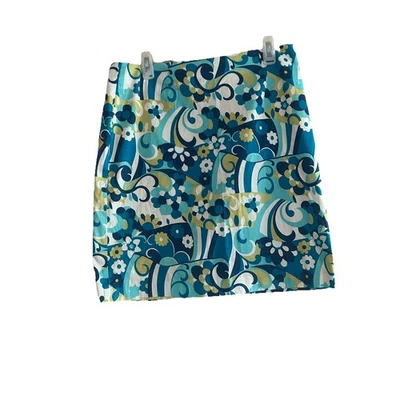 Geoffrey Beene Women’s Skirt Size 14 Mini Green and Blue NWT Vintage Floral 90s - Image 1 of 4