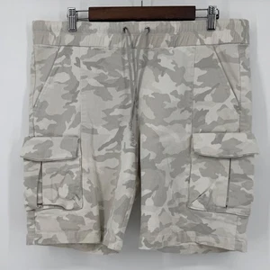 John Elliott Camo Cargo Shorts Drawstring Mens Camo Gray Size 3 Large Japan - Picture 1 of 6
