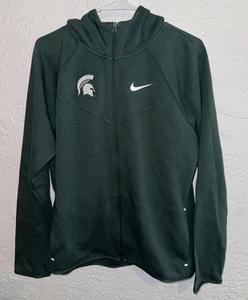 Nike Michigan State Spartans Team Issued Tech Fleece Zip Up Jacket Green XL Used - Picture 1 of 5
