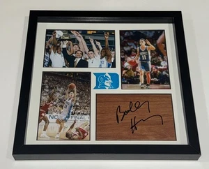 BOBBY HURLEY SIGNED 12X12 FRAMED FLOORBOARD COLLAGE DUKE BLUE DEVILS JSA COA - Picture 1 of 2