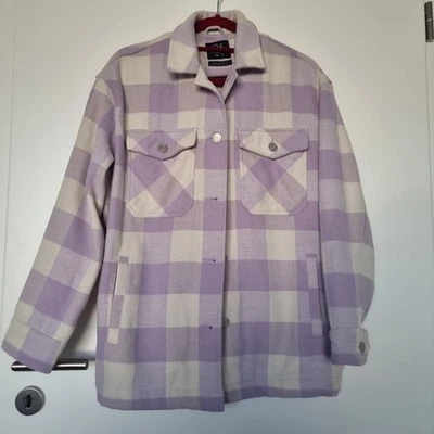 34/XS Mädchen Damen Teenager Hemd Jacke Karo Lila/creme - Bild 1 von 4